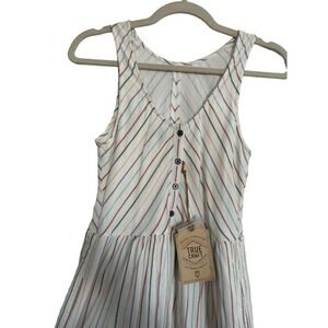 NWT True Craft Cream Striped Dress Size XS